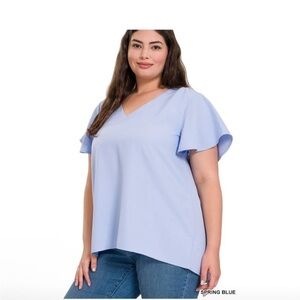 Zenana Outfitters Spring Blue Blouse